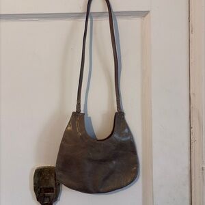 Maryam Nassir Zadeh Leather Shoulder Bag in Taupe Brown